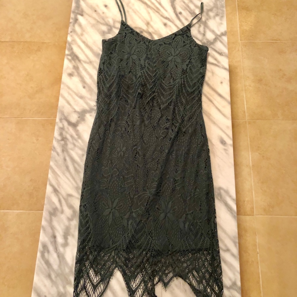 Emerald green lace dress